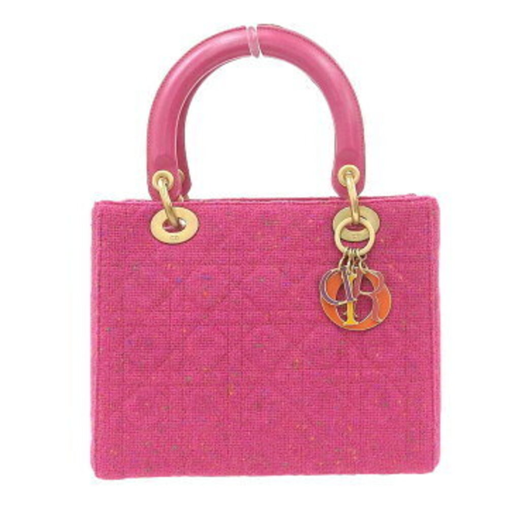 Christian Dior Lady Handbag Tweed Pink